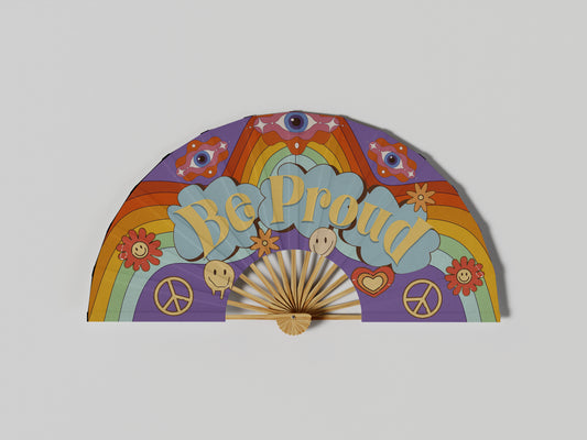 Prop Hand Fan Pride Be Proud 65x35cm