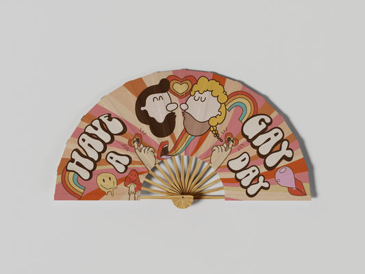 Prop Hand Fan Pride Have A Gay Day 65x35cm