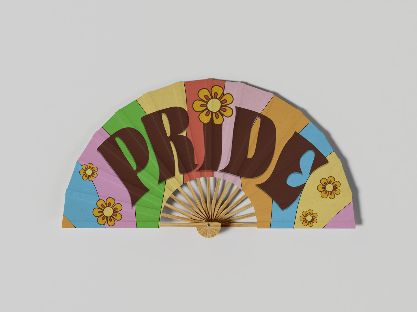 Prop Hand Fan Pride Rainbow 65x35cm