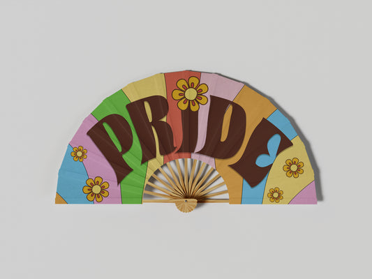 Prop Hand Fan Pride Rainbow 65x35cm