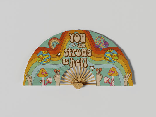 Prop Hand Fan Pride Strong As Hell 65x35cm