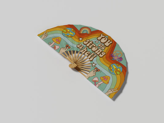 Prop Hand Fan Pride Strong As Hell 65x35cm