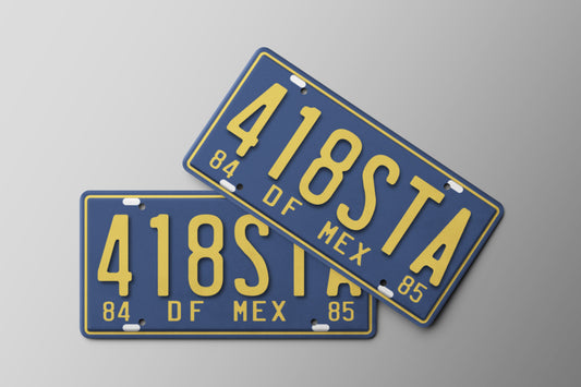 Prop License Plate Mexico Blue 30x15cm