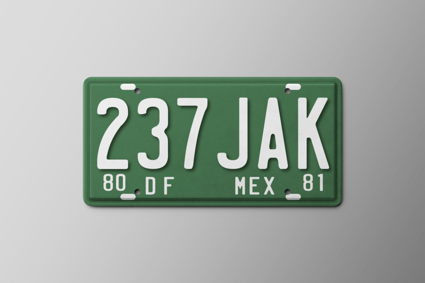 Prop License Plate Mexico Green 30x15cm