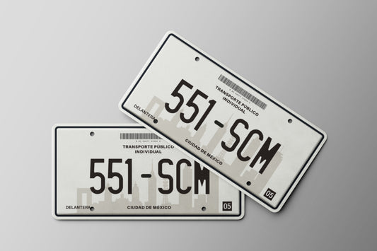 Prop License Plate Mexico City Taxi 30x15cm