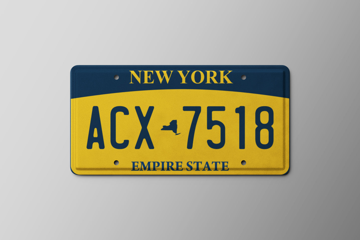 Prop License Plate New York Yellow Blue 30x15cm
