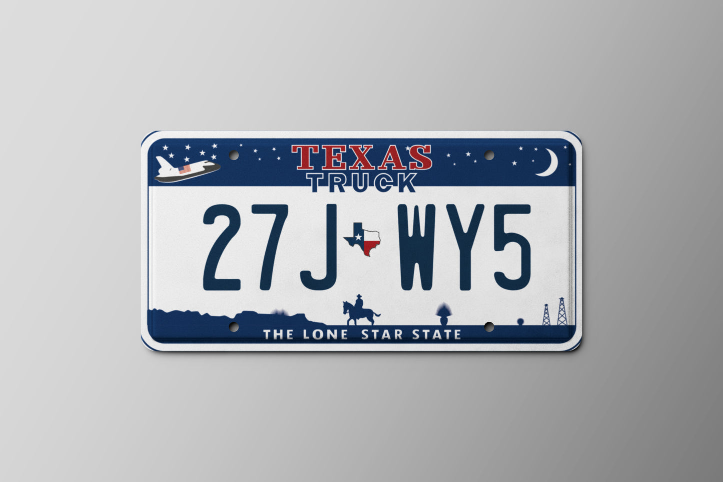 Prop License Plate Texas Truck White Blue 30x15cm