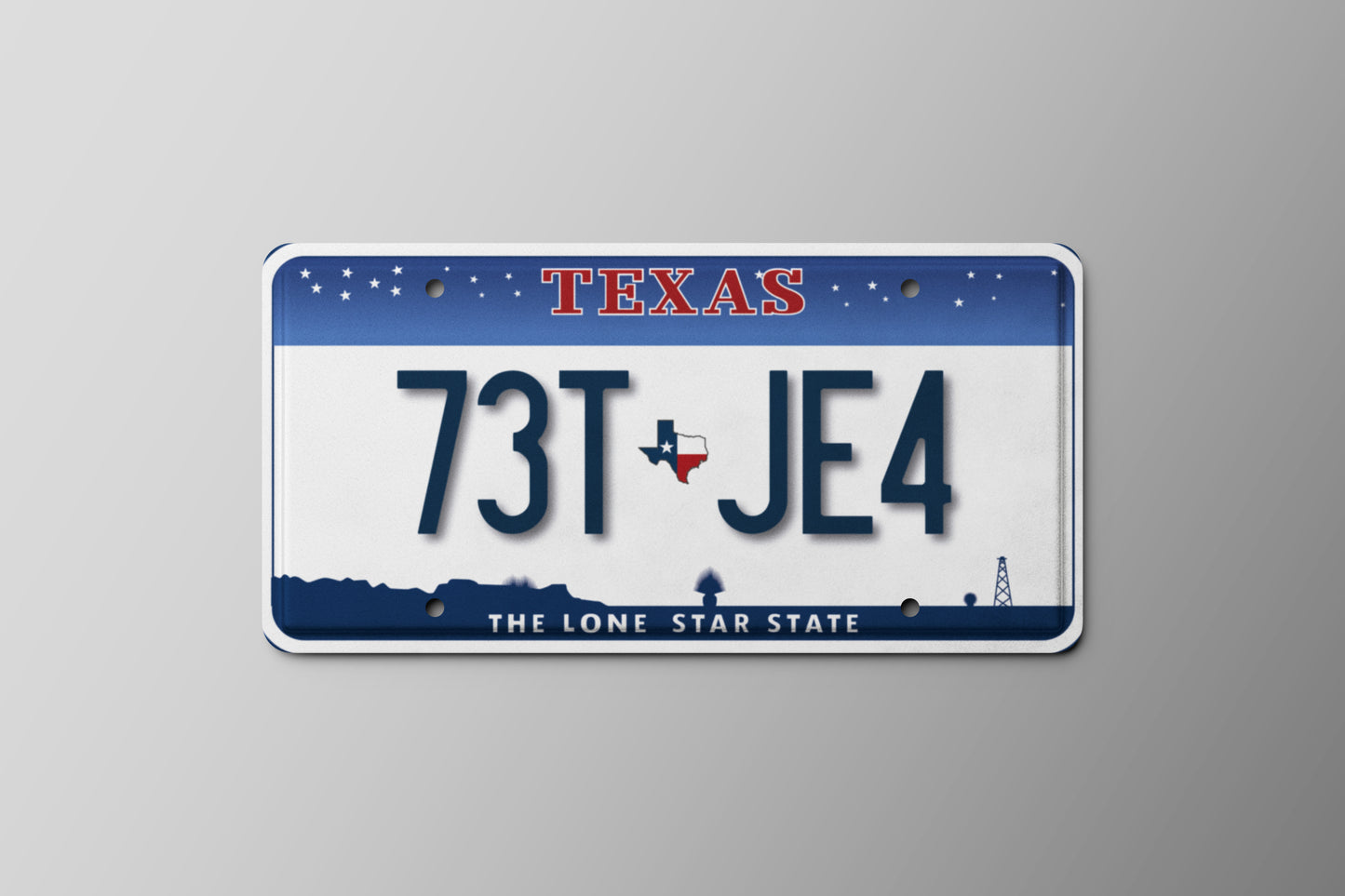Prop License Plate Texas White Blue 30x15cm