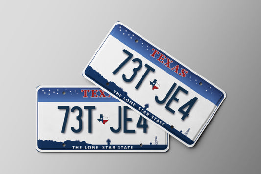 Prop License Plate Texas White Blue 30x15cm