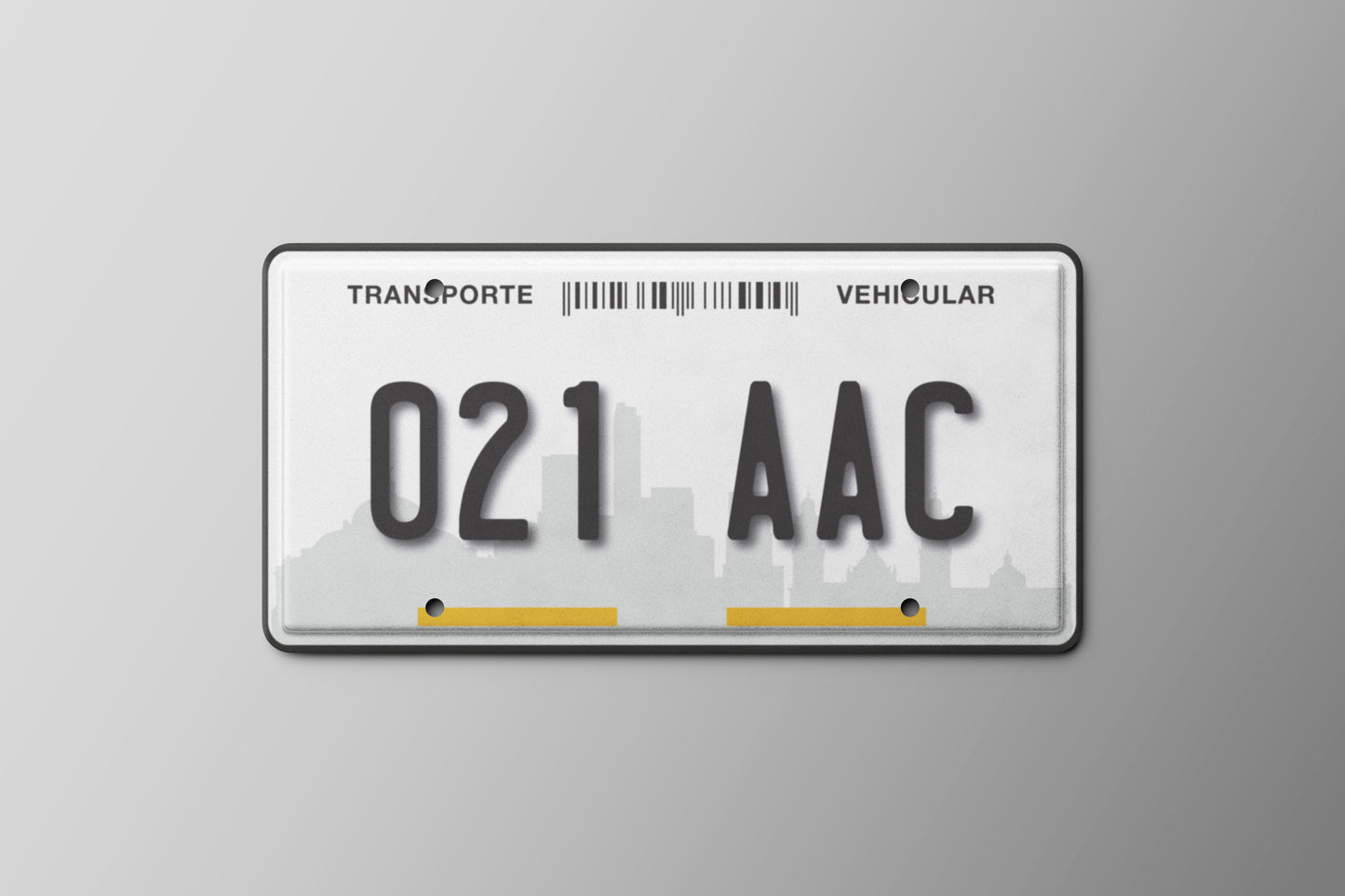 Prop License Plate Vehicular Transport MX White Black 30x15cm