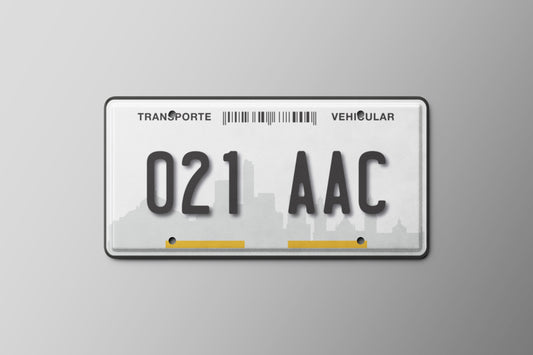 Prop License Plate Vehicular Transport MX White Black 30x15cm