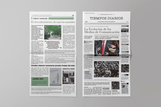 Prop Newspaper Daily News Tiempos Diarios Green 23x43cm