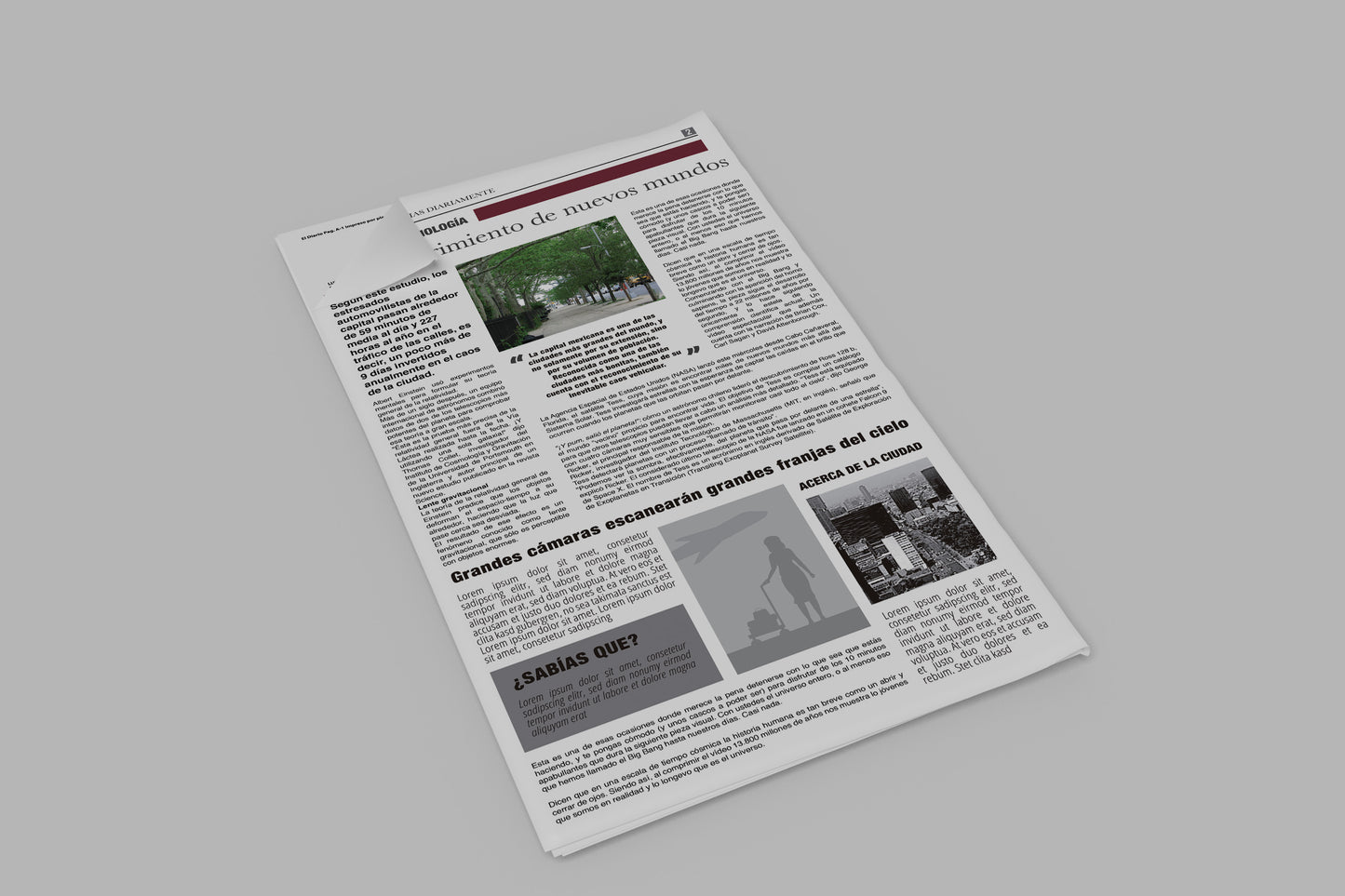 Prop Newspaper Daily News Tiempos Diarios Red 23x43cm