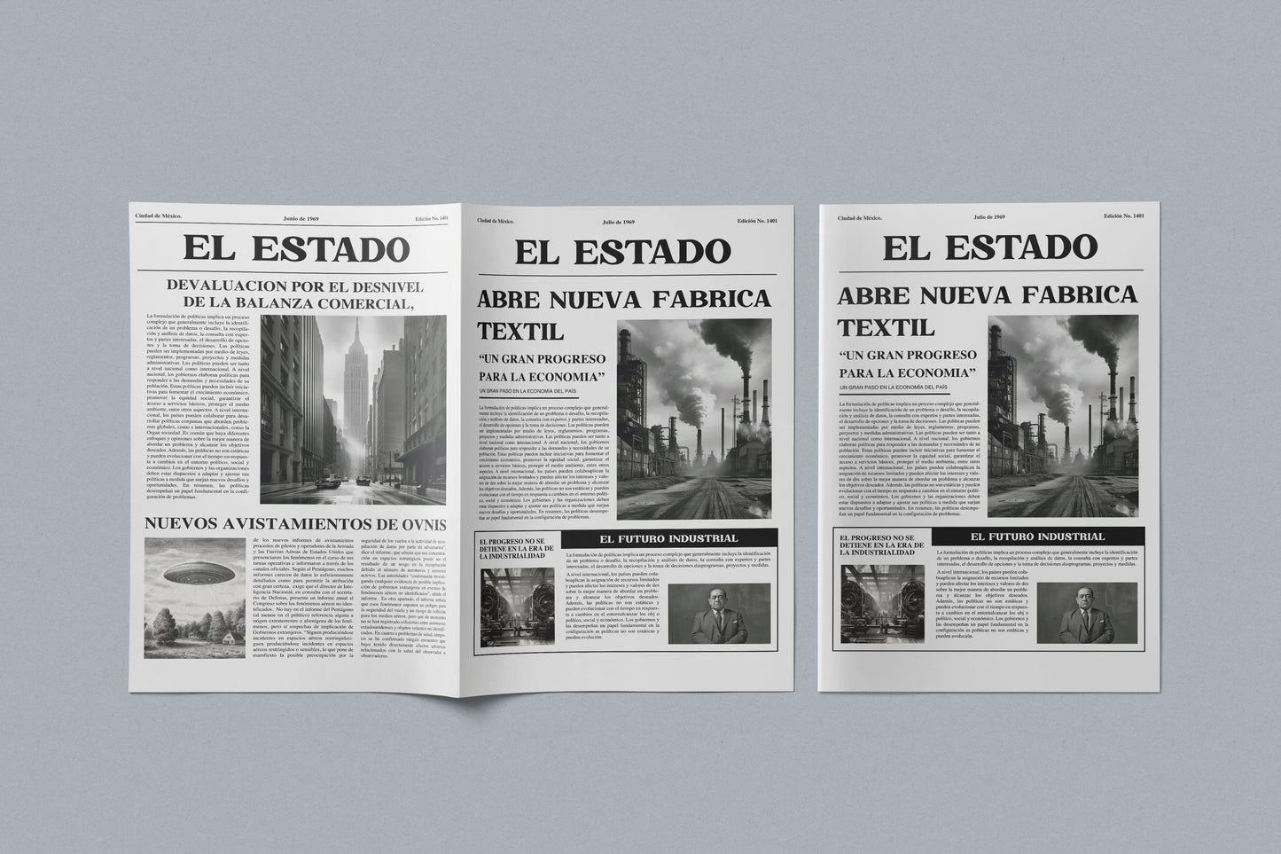 Prop Newspaper El Estado 55.8x43.1cm