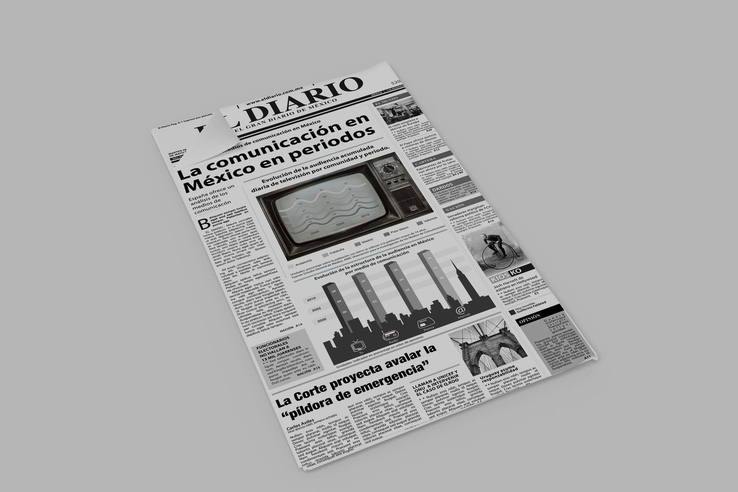Prop Newspaper Mexican Communication V2 21.6x41cm