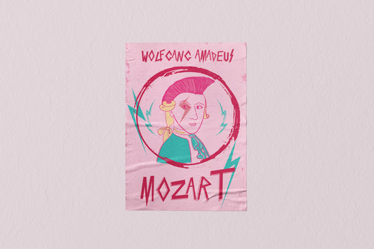 Print Music Mozart Rockstar 60x90cm